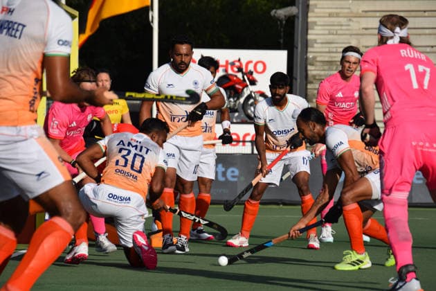 India defending hard during the FIH Pro League game between India and Germany at HC Rotterdam stadion, Netherlands.  Copyright: xArnexvanxderxBenx xSPPx Sportspressphoto_SPR168659