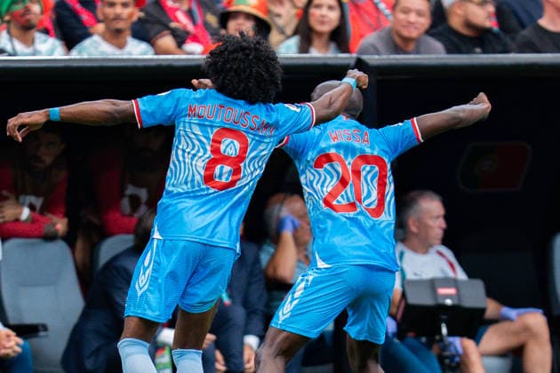 2026 FIFA World Cup, Group K, Match 1, Portugal vs. DR Congo, June 17, 2026, at NRG Stadium in Houston, Texas. Yoane Wissa scores the 1-1 goal.,detected_source_language Copyright: xBahhoxKarax