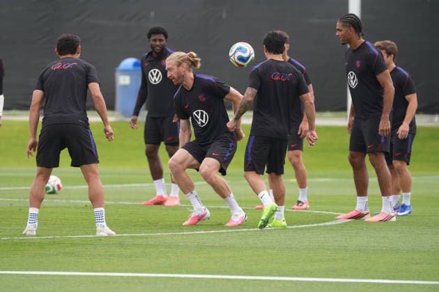 United States players are seen during a training session in Seattle, USA, 17 June 2026. USA will face Australia on a FIFA World Cup, WM, Weltmeisterschaft, Fussball 2026 soccer match on 19 June 2026 . United States training session !ACHTUNG: NUR REDAKTIONELLE NUTZUNG!  Copyright: xOmarxAlonsox GRAF366 20260617-55020626635_1