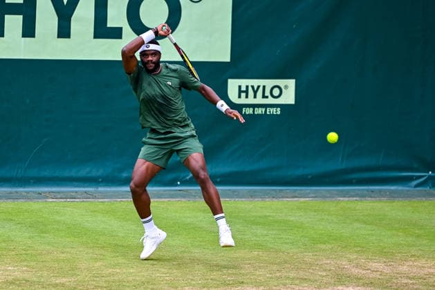 Frances Tiafoe (USA) hits a forehand at the TERRA WORTMANN Open 2026, Tennis, ATP, Mens 500, Tournament, Main Draw, June 17, 2026, TERRA WORTMANN Open 2026, Tennis, ATP, Men’s 500, Tournament, Main Draw, June 17, 2026, Indoor,detected_source_language Copyright: xEibner-Pressefoto RobertxGertzenx EP_RGN