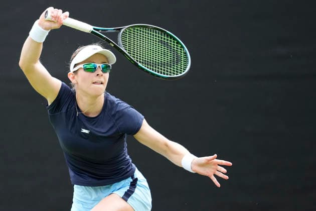 Lexus Nottingham Open - Day Three Katie Volynets of the United States competes during her Round of 16 singles match at the 2026 Lexus Nottingham Open Women s tennis tournament at the Nottingham Tennis Centre in Nottingham, England, on June 17, 2026. London Great Britain United Kingdom  Copyright: xOwenxHammondx originalFilename:hammond-2026lexu260617_nph7f.jpg