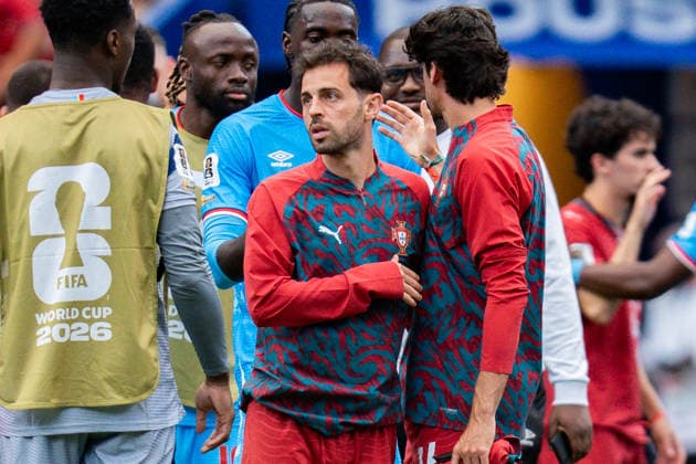 2026 FIFA World Cup, Group K, Match 1, Portugal vs. DR Congo, June 17, 2026, at NRG Stadium in Houston, Texas; Bernardo Silva dissatisfied after the final whistle,detected_source_language Copyright: xBahhoxKarax