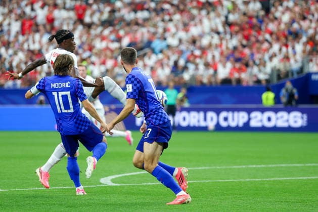 England v Croatia: Group L - FIFA World Cup, WM, Weltmeisterschaft, Fussball 2026 Noni Madueke of England in action during the FIFA World Cup 2026 Group L match between England and Croatia at Dallas Stadium on June 17, 2026 in Dallas, Texas.  SanjinxStrukic PIXSELL