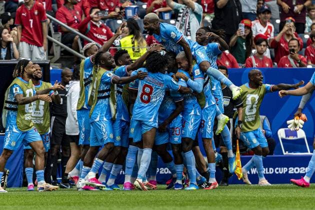 RECORD DATE NOT STATED Portugal faces DR Congo in their opening match of Group K at the 2026 World Cup. Houston, Texas (USA), 06 17 2026 - FIFA World Cup, WM, Weltmeisterschaft, Fussball 2026 Portugal Democratic Republic of Congo Football USA Player Yoane Wissa scores and celebrates his goal in a match between Portugal and the Democratic Republic of Congo, valid for the first round of Group K of the FIFA World Cup 2026, held at NRG Stadium in Houston, Texas, United States, on Wednesday, June 17, 2026.(Foto: Pedro Paulo Diaz Thenews2 imago images) SPO  Copyright: xPedroxPauloxDiazx