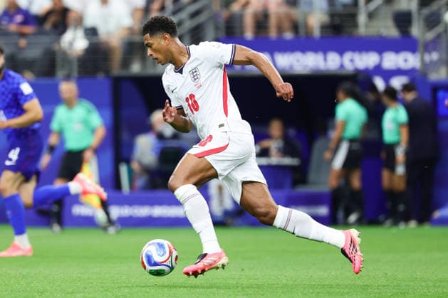 Jude Bellingham of England attacks during the FIFA World Cup, WM, Weltmeisterschaft, Fussball 2026 match between England and Croatia at AT&T Stadium, Dallas, USA on 17 June 2026. Copyright: xPeterxDovganx 45080035