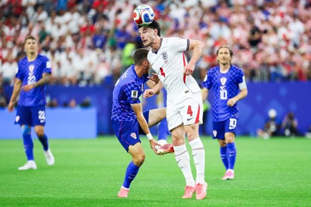 RECORD DATE NOT STATED FIFA World Cup, WM, Weltmeisterschaft, Fussball 2026 - Group L - England v Croatia Declan Rice player of England during the match between England and Croatia in the first round of Group L of the 2026 FIFA World Cup group stage at Dallas Stadium, in Texas, United States, on Wednesday, June 17, 2026.(Foto: William Volcov Brazil Photo Press IMAGO) Sports Arlington TX United States of America Copyright: xWILLIAMxVOLCOVx