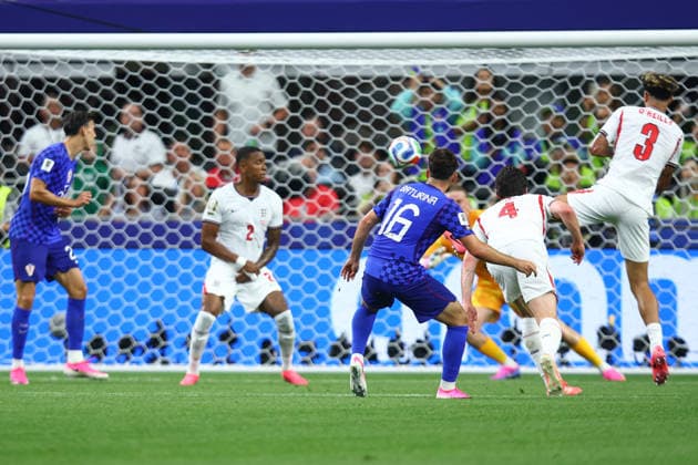 FIFA World Cup, WM, Weltmeisterschaft, Fussball 2026: England v Croatia DALLAS, USA - 17th June 2026: Martin Baturina of Croatia scores his side s first goal during the FIFA World Cup 2026 Group L match between England and Croatia at Dallas Stadium Dallas Dallas Stadium United States of America Copyright: xCraigxMercerx xPeakxActionxPhotosx