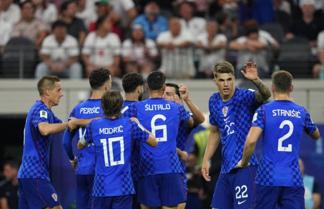 Petar Musa of Croatia scores and celebrates his teams second goal during the England vs. Croatia match in Group L of the 2026 FIFA World Cup at Dallas Stadium in Arlington, United States, on June 17, 2026. Thor Wegner, DeFodi Images. Photo by DeFodi Images,detected_source_language