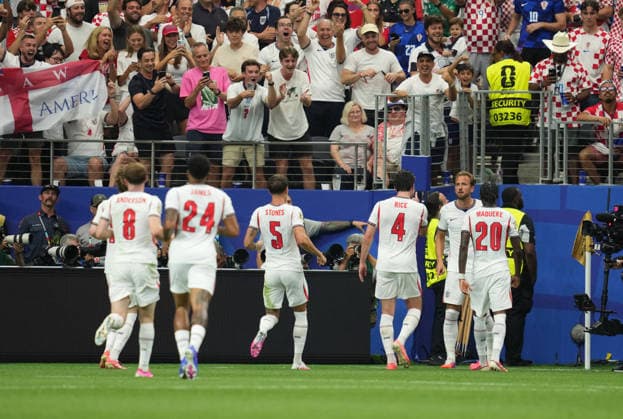 Harry Kane of England scores and celebrates his teams second goal during the match between England and Croatia in Group L of the 2026 FIFA World Cup at Dallas Stadium in Arlington, United States, on June 17, 2026. Photo by Thor Wegner, DeFodi Images,detected_source_language