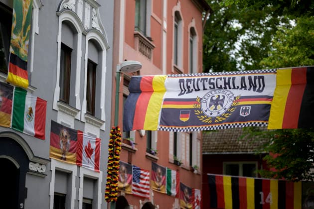 Football, 2026 FIFA World Cup, Germany national team, World Cup fans in Essen sporting their city colours