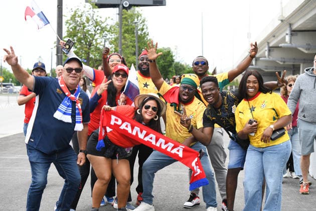 Ghana national team, Nationalteam vs Panama National Team. FIFA World Cup, WM, Weltmeisterschaft, Fussball 2026 Group L match. Supporters from all over the world gather around the stadium previous to the match played between the National Team of Ghana and the National Team of Panama. FIFA World Cup 2026 Group L match, played on 17.06.26 at the Toronto Stadium in Toronto, Ontario, Canada. Photo Jose Campos PMEimages Toronto Ontario Canada Copyright: xx