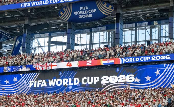 Soccer, Mens, 2026 FIFA World Cup in Mexico, Canada, and the U.S., Match in Dallas, Group L, Matchday 1, England vs. Croatia, Scoreboard showing a final score of 4–2, June 17, 2026,,detected_source_language Copyright: xMatthiasxKochx