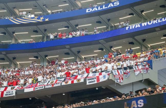 Soccer, Mens, 2026 FIFA World Cup in Mexico, Canada, and the U.S., Match in Dallas, Group L, Matchday 1, England vs. Croatia, England fans, June 17, 2026,,detected_source_language Copyright: xMatthiasxKochx
