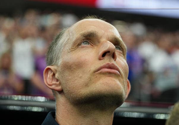 Thomas Tuchel watches as England faces Croatia in Group L of the 2026 FIFA World Cup at Dallas Stadium in Arlington, United States, on June 17, 2026. Photo by DeFodi Images (Thor Wegner),detected_source_language