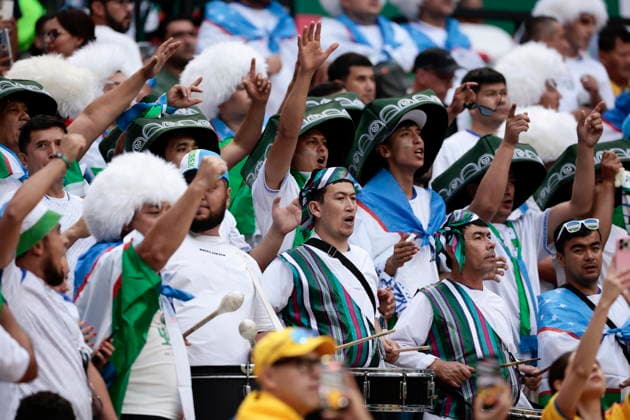 FIFA World Cup, WM, Weltmeisterschaft, Fussball 2026 - Group K - Uzbekistan vs Colombia Supporters of Uzbekistan cheer ahead of the the FIFA World Cup 2026 Group K soccer match between Uzbekistan and Colombia, in Mexico City, Mexico, 17 June 2026. Mexico City Mexico  Copyright: xJOSExMENDEZx