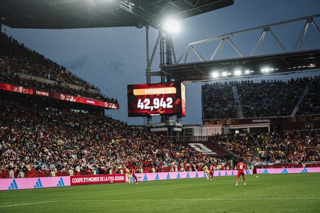 Mens Soccer 2026 FIFA World Cup Group L Ghana vs. Panama June 17, 2026 The display shows an attendance of 42,942 at Toronto Stadium in Toronto, Ontario, Canada,detected_source_language