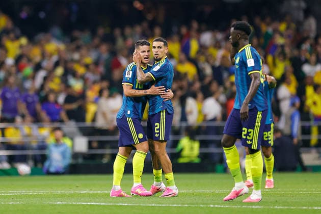 FIFA WORLD CUP 2026 UZBEKISTAN VS COLOMBIA FIFA WORLD CUP 2026 UZBEKISTAN VS COLOMBIA UZBEKISTAN VS COLOMBIA 06 17 2026 MEXICO CITY, MEXICO Action photo of James Rodriguez (L) and Daniel Munoz (2) of Colombia, celebrating a goal during a Round 1 Group K match of the 2026 FIFA World Cup, held at the Estadio Ciudad de Mexico in Mexico City Action photo of James Rodriguez (L) and Daniel Munoz (2) of Colombia, celebrating a goal during a Round 1 Group K match of the 2026 FIFA World Cup, held at the Estadio Ciudad de Mexico in Mexico City PHOTO BY IMAGENSHOP PHOTO AGENCY MEXICO CITY MEXICO CITY MEXICO,detected_source_language Copyright: xJorgexReyesx