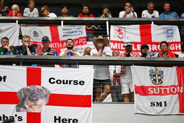 England fans (ENG), JUNE 17, 2026 - Football Soccer : FIFA World Cup, WM, Weltmeisterschaft, Fussball 2026 Group L match between England 4-2 Croatia at Dallas Stadium in Arlington, Texas, USA.  aflo_334843377 KenjiroxMatsuox