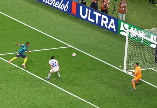 Uzbekistan v Colombia - FIFA World Cup, WM, Weltmeisterschaft, Fussball 2026 - Group K MEXICO CITY, MEXICO - JUNE 17: Jaminton Campaz (21) of Colombia scores a goal during the 2026 FIFA World Cup First Stage Group K match between Uzbekistan and Colombia at Estadio Azteca (Mexico Stadium) in Mexico City, Mexico on June 17, 2026. Juancho Torres Anadolu Mexico Mexico. Editorial use only. Please get in touch for any other usage.  Copyright: x2026xAnadoluxJuanchoxTorresx
