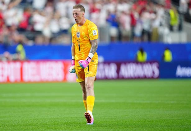 (260618) -- DALLAS, June 18, 2026 -- Jordan Pickford, goalkeeper of England, reacts during the group L match between England and Croatia at the 2026 FIFA World Cup, WM, Weltmeisterschaft, Fussball at the Dallas Stadium in Dallas, the United States, on June 17, 2026. ) (SP)U.S.-DALLAS-FOOTBALL-FIFA WORLD CUP-GROUP L-ENG VS CRO JiaxHaocheng 