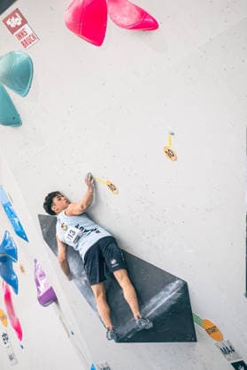 June 17, 2026 Climbing Bouldering World Climbing Series Innsbruck 2026 Mens Qualifying Round Lucas Trandafir GER Innsbruck Climbing Center Innsbruck Austria,detected_source_language