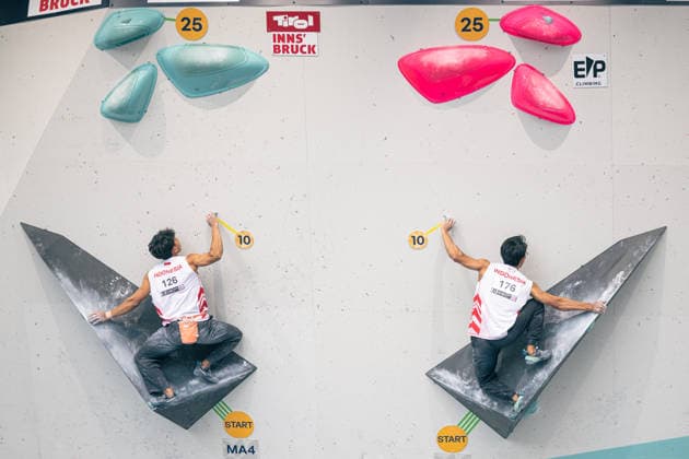 June 17, 2026 Climbing Bouldering World Climbing Series Innsbruck 2026 Mens Qualifying Round Ravianto Ramadhan INA, Raviandi Ramadhan INA Innsbruck Climbing Center Innsbruck, Austria,detected_source_language