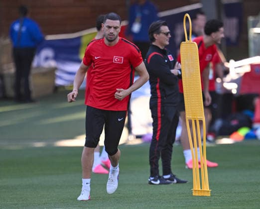 Turkish national football team holds 1st training session in US city of San Jose SAN JOSE, CALIFORNIA - JUNE 17: Merih Demiral of the Turkish national football team attends the training session in San Jose, California on June 17, 2026. Turkiye to face Paraguay on June 19 in their 2nd 2026 FIFA World Cup, WM, Weltmeisterschaft, Fussball match. Tayfun Coskun Anadolu California United States. Editorial use only. Please get in touch for any other usage.  Copyright: x2026xAnadoluxTayfunxCoskunx