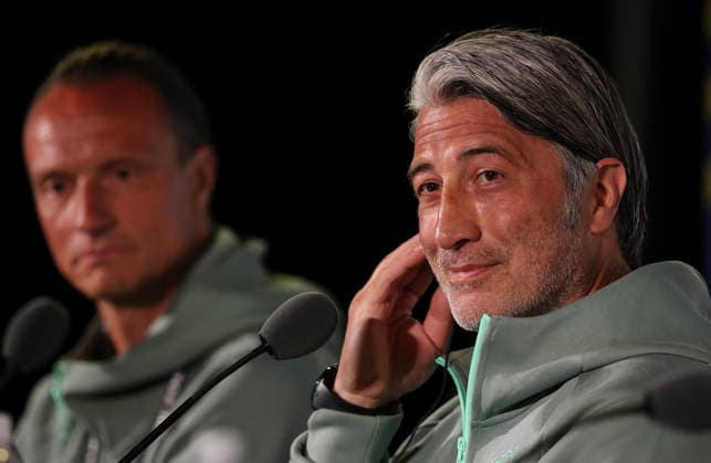 (260618) -- LOS ANGELES, June 18, 2026 -- Murat Yakin, head coach of Switzerland, attends a press conference, PK, Pressekonferenz ahead of a group B match between Switzerland and Bosnia and Herzegovina at the 2026 FIFA World Cup, WM, Weltmeisterschaft, Fussball in Los Angeles, the United States, June 17, 2026. ) (SP)U.S.-LOS ANGELES-FOOTBALL-FIFA WORLD CUP-PRESS CONFERENCE-SWITZERLAND BaixXuefei 