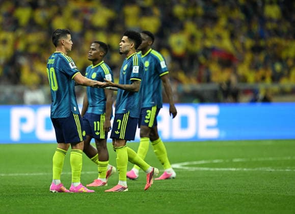 (260618) -- MEXICO CITY, June 18, 2026 -- Players of Colombia react during the group K match between Uzbekistan and Colombia at the FIFA World Cup, WM, Weltmeisterschaft, Fussball 2026 in Mexico City, Mexico, June 17, 2026. (Photo by Xinhua) (SP)MEXICO-MEXICO CITY-FOOTBALL-FIFA WORLD CUP-GROUP K-UZB VS COL LucioxTavora 
