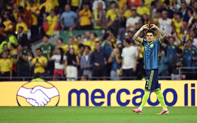 (260618) -- MEXICO CITY, June 18, 2026 -- Luis Diaz of Colombia celebrates his goal during the group K match between Uzbekistan and Colombia at the FIFA World Cup, WM, Weltmeisterschaft, Fussball 2026 in Mexico City, Mexico, June 17, 2026. (Photo by Xinhua) (SP)MEXICO-MEXICO CITY-FOOTBALL-FIFA WORLD CUP-GROUP K-UZB VS COL LucioxTavora 