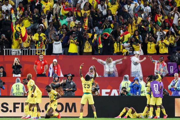 Ghana v Panama: Group L - FIFA World Cup, WM, Weltmeisterschaft, Fussball 2026 Ghana players celebrate a team goal in front of their supporters during the FIFA World Cup 2026 group stage match between Ghana and Panama at Toronto Stadium in Toronto, Ontario, Canada, on June 17, 2026. Toronto Ontario Canada  Copyright: xIndrawanxKumalax originalFilename:kumala-thefifaw260617_np5WX.jpg