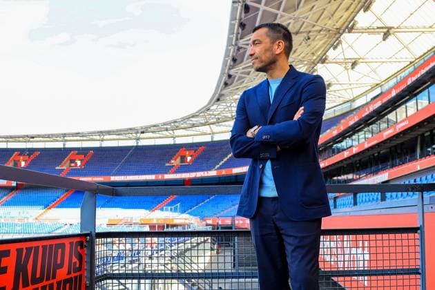 ROTTERDAM , 18-06-2026. Stadion de Kuip , season 2026 2027 , Dutch Eredivisie Football , Presentation of Feyenoord head coach Giovanni van Bronckhorst, Feyenoord technisch directeur Devy Rigaux Presentation of Feyenoord head coach Giovanni van Bronckhorst  x204441526x Copyright: