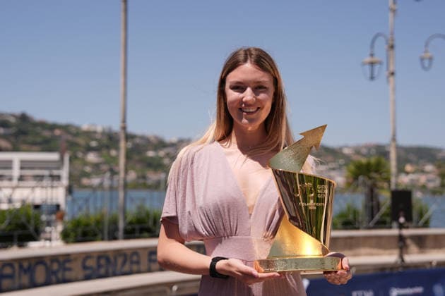 The trophy during Stage 5 of the Giro Next Gen 2026, from Bacoli to Bacoli, Italy, Thursday, June 18, 2026.  Copyright: xMassimoxPaolone LaPressex