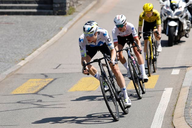 June 18, 2026, Locarno, Locarno, Tour de Suisse Women 2026 Stage 2 Locarno Locarno Marlen Reusser 1 SUI Movistar Team WTW, Kasia Niewiadoma Phinney 21 POL CANYON SRAM WTW and Katharina Sadnik 114 AUT Team Visma Lease a Bike WTW chasing the leader Locarno, Locarno, Ticino, Switzerland,detected_source_language Copyright: xJustPictures.ch FrancescoxMinghettix jp-en-FrMi-_NG_0597