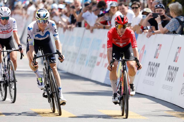 June 18, 2026, Locarno, Locarno, Tour de Suisse Women 2026 Stage 2 Locarno Locarno Steffi Häberlin 101 SUI Team SD Worx Protime WTW beat Marlen Reusser 1 SUI Movistar Team WTW and Kasia Niewiadoma Phinney 21 POL CANYON SRAM WTW in the sprint and finishing in third place in Locarno, Ticino, Switzerland,detected_source_language Copyright: xJustPictures.ch FrancescoxMinghettix jp-en-FrMi-_NG_0658