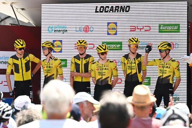 Tour de Suisse 2026 Stage 2 LOCARNO, SWITZERLAND - JUNE 18 : team Visma I Lease a Bike during stage 2 of the 89th edition of Tour de Suisse an UCI World Tour 2.UWT cycling road race stage for Men Elite of 157.7 km with start in Locarno and finish in Locarno on June 18, 2026 in Locarno, Switzerland, 18 06 2026 ( Motordriver Guy De Vuyst - Locarno Switzerland  Copyright: xVincentxKalutx