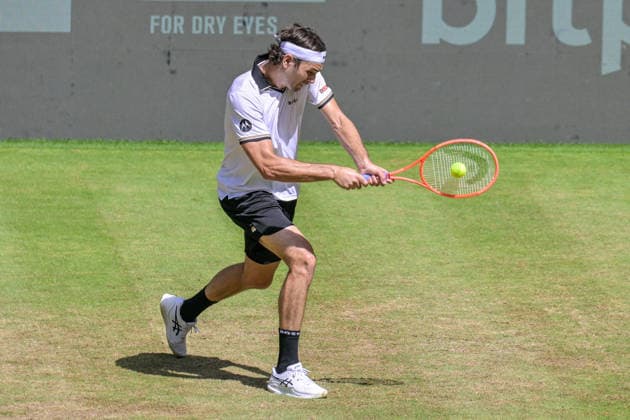 Taylor Fritz USA June 18, 2026 ¢ Tennis ¢ TERRA WORTMANN OPEN ¢ ATP 500, heristo arena Halle Westfalen, TERRA WORTMANN OPEN, North Rhine-Westphalia, Germany,detected_source_language Copyright: xpepphotox xPeterxEppingerx pep00321, pep_20260618_hm_374238