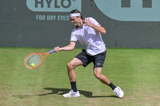 Taylor Fritz USA June 18, 2026 ¢ Tennis ¢ TERRA WORTMANN OPEN ¢ ATP 500, heristo arena Halle Westfalen, TERRA WORTMANN OPEN, North Rhine-Westphalia, Germany,detected_source_language Copyright: xpepphotox xPeterxEppingerx pep00321, pep_20260618_hm_374239