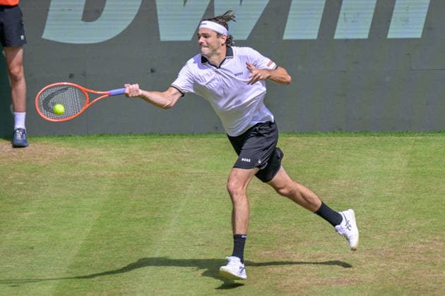 Taylor Fritz USA June 18, 2026 ¢ Tennis ¢ TERRA WORTMANN OPEN ¢ ATP 500, heristo arena Halle Westfalen, TERRA WORTMANN OPEN, North Rhine-Westphalia, Germany,detected_source_language Copyright: xpepphotox xPeterxEppingerx pep00321, pep_20260618_hm_374240