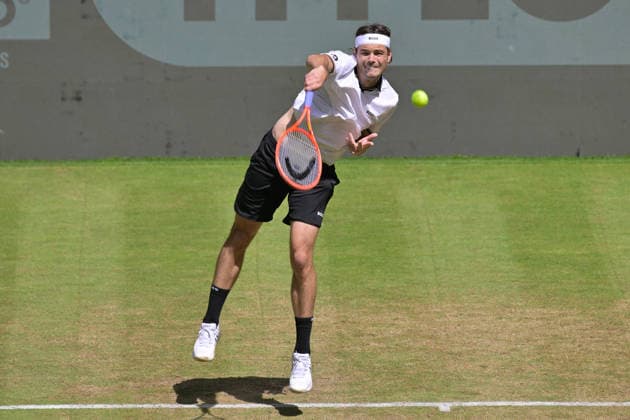 Taylor Fritz USA June 18, 2026 ¢ Tennis ¢ TERRA WORTMANN OPEN ¢ ATP 500, heristo arena Halle Westfalen, TERRA WORTMANN OPEN, North Rhine-Westphalia, Germany,detected_source_language Copyright: xpepphotox xPeterxEppingerx pep00321, pep_20260618_hm_374244