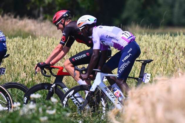 Baloise Belgium Tour 2026 Stage 2 KNOKKE-HEIST, BELGIUM - JUNE 18 : Girmay Biniam (ERI) of NSN Cycling Team during stage 2 of the 95th edition of Baloise Tour of Belgium an UCI ProSeries 2.Pro cycling road race stage for Men Elite of 197.6 km with start in Merelbeke-Melle and finish in Knokke-Heist on June 18, 2026 in Knokke-Heist, Belgium, 18 06 2026 ( Motordriver Stephan Boone - Knokke-Heist Belgium  Copyright: xGvgx