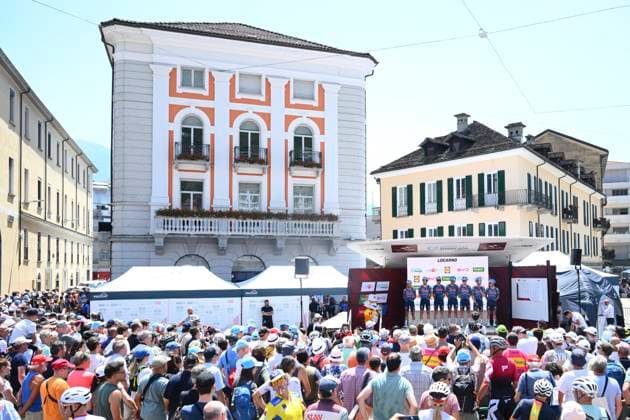 Tour de Suisse 2026 Stage 2 LOCARNO, SWITZERLAND - JUNE 18 : team Soudal - Quick Step during stage 2 of the 89th edition of Tour de Suisse an UCI World Tour 2.UWT cycling road race stage for Men Elite of 157.7 km with start in Locarno and finish in Locarno on June 18, 2026 in Locarno, Switzerland, 18 06 2026 ( Motordriver Guy De Vuyst - Locarno Switzerland  Copyright: xVincentxKalutx