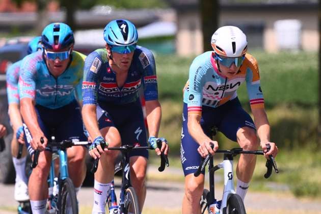 Baloise Belgium Tour 2026 Stage 2 KNOKKE-HEIST, BELGIUM - JUNE 18 : Neilands Krists (LAT) of NSN Cycling Team during stage 2 of the 95th edition of Baloise Tour of Belgium an UCI ProSeries 2.Pro cycling road race stage for Men Elite of 197.6 km with start in Merelbeke-Melle and finish in Knokke-Heist on June 18, 2026 in Knokke-Heist, Belgium, 18 06 2026 ( Motordriver Stephan Boone - Knokke-Heist Belgium  Copyright: xGvgx