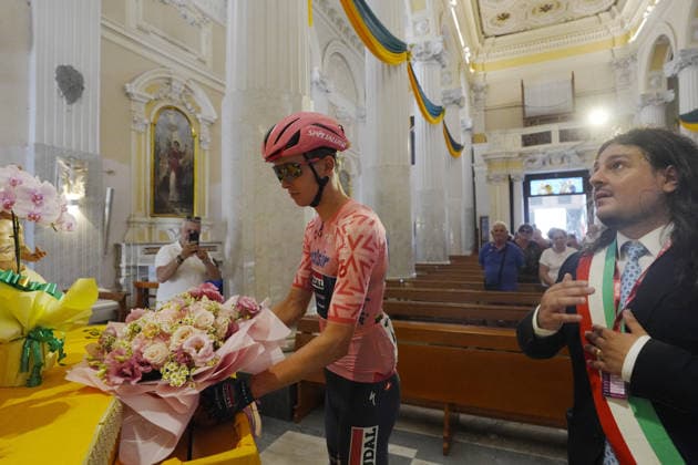 Belgium s Jasper Schoofs of Soudal Quick-Step Devo Team pink jersey during Stage 5 of the Giro Next Generation from Bacoli to Bacoli Italy, June 18, 2026(Photo Fabio Ferrari LaPresse)  Copyright: xFabioxFerrarix LaPressex