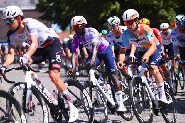 Baloise Belgium Tour 2026 Stage 2 KNOKKE-HEIST, BELGIUM - JUNE 18 : Girmay Biniam (ERI) of NSN Cycling Team during stage 2 of the 95th edition of Baloise Tour of Belgium an UCI ProSeries 2.Pro cycling road race stage for Men Elite of 197.6 km with start in Merelbeke-Melle and finish in Knokke-Heist on June 18, 2026 in Knokke-Heist, Belgium, 18 06 2026 ( Motordriver Stephan Boone - Knokke-Heist Belgium  Copyright: xGvgx