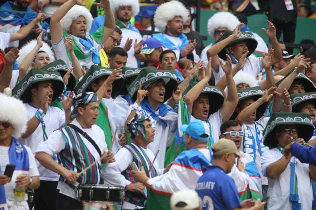 June 17, 2026, Mexico City, Ciudad de Mexico, Mexico: Uzbekistan fans during the match of of FIFA World Cup, WM, Weltmeisterschaft, Fussball Group K between Colombia and Uzbekistan at Mexico City Stadium. on June 17, 2026 in Mexico City, Mexico. Uzbekistan V Colombia - FIFA World Cup 1st Round  - ZUMAe321 20260617_zsa_e321_568 Copyright: xIsmaelxRosasx