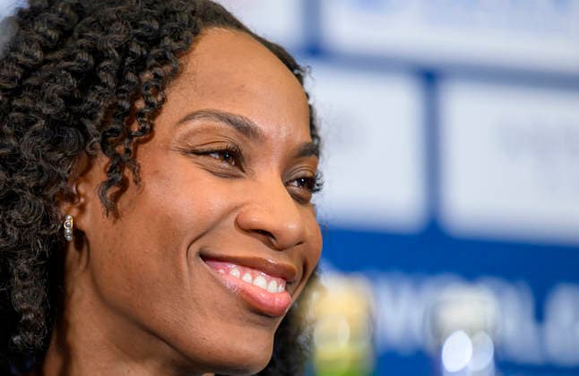 Doha Diamond League 2026 press conference, PK, Pressekonferenz Dominican triple jumper Thea LaFond, attends a press conference ahead of the Doha Diamond League 2026 - Mazzraty athletics Meeting in Doha, Qatar, June 18, 2026. The event will be held on June 19. DOHA Qatar Copyright: xNOUSHADx