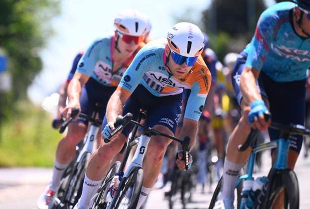 Baloise Belgium Tour 2026 Stage 2 KNOKKE-HEIST, BELGIUM - JUNE 18 : rider of team NSN Cycling Team during stage 2 of the 95th edition of Baloise Tour of Belgium an UCI ProSeries 2.Pro cycling road race stage for Men Elite of 197.6 km with start in Merelbeke-Melle and finish in Knokke-Heist on June 18, 2026 in Knokke-Heist, Belgium, 18 06 2026 ( Motordriver Stephan Boone - Knokke-Heist Belgium  Copyright: xGvgx