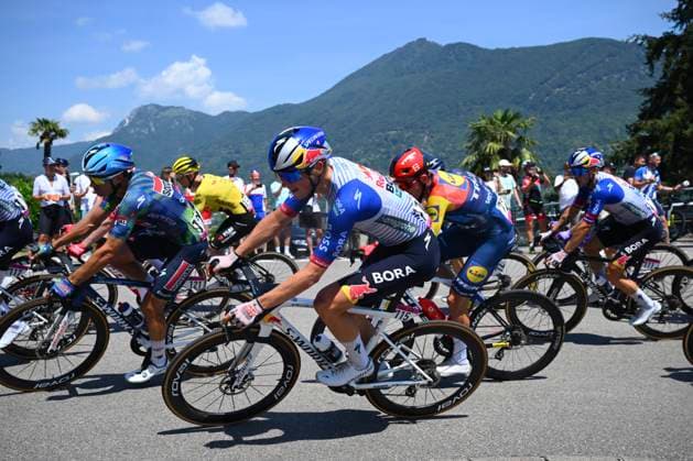 Tour de Suisse 2026 Stage 2 LOCARNO, SWITZERLAND - JUNE 18 : Herzog Emil (GER) of Red Bull - BORA - Hansgrohe during stage 2 of the 89th edition of Tour de Suisse an UCI World Tour 2.UWT cycling road race stage for Men Elite of 157.7 km with start in Locarno and finish in Locarno on June 18, 2026 in Locarno, Switzerland, 18 06 2026 ( Motordriver Guy De Vuyst - Locarno Switzerland  Copyright: xVincentxKalutx