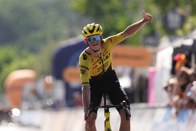 Belgium s Matisse Van Kerckhove of Team Visma Lease A Bike Development winner of stage during Stage 5 of the Giro Next Gen 2026, from Bacoli to Bacoli, Italy, Thursday, June 18, 2026.  Copyright: xMassimoxPaolone LaPressex